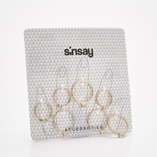 Sinsay - Paka pierścionków - Beżowy