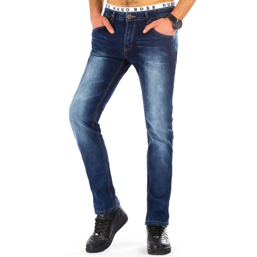 Spodnie jeansowe męskie granatowe (ux0835) Dstreet granatowy  