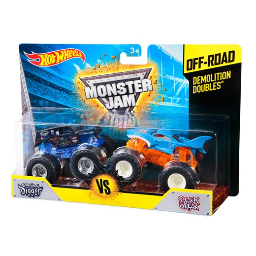 Hot Wheels, Monster Jam, Son-Uva Digger vs Shark Wreak, zestaw 2 aut Mattel   smyk