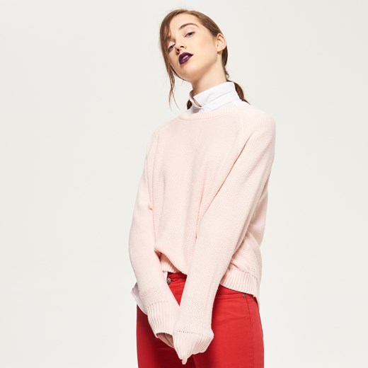 Reserved - Sweter w kolorze pudrowy róż - Różowy  Reserved M 