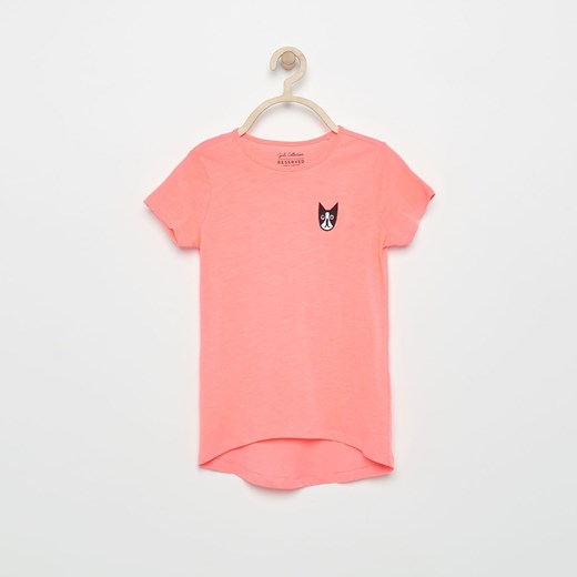Reserved - Koszulka z nadrukiem - Różowy Reserved rozowy 140 