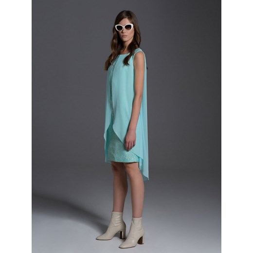 Błękitna sukienka z narzutką L'AF CRYSTAL L’ame De Femme  40 Eye For Fashion