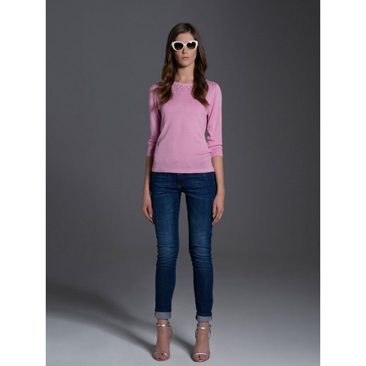 Różowy cienki sweter L'AF DALIA L’ame De Femme  38 Eye For Fashion