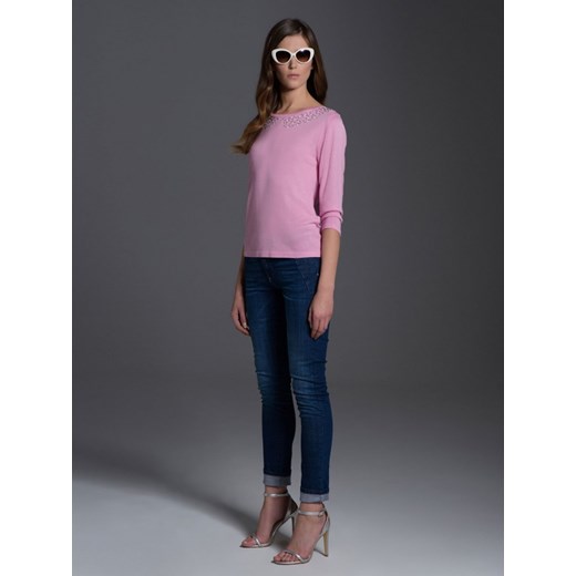 Różowy cienki sweter L'AF DALIA  L’ame De Femme 46 Eye For Fashion