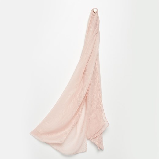 Mohito - Plisowana chusta z metaliczną nitką - Różowy Mohito bezowy One Size 