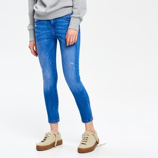 Cropp - Jeansy regular - Turkusowy Cropp  34 