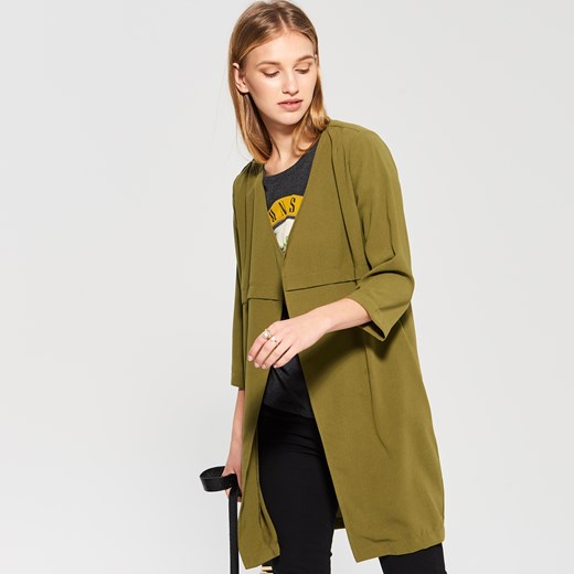 Sinsay - Minimalistyczny płaszcz - Zielony