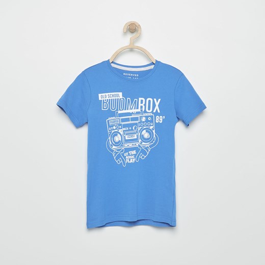 Reserved - Oldschoolowy t-shirt - Niebieski niebieski Reserved 164 