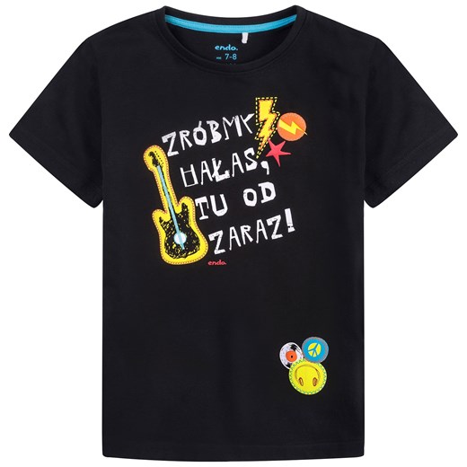 T-shirt dla chłopca 9-13 lat czarny Endo 158-164 endo.pl