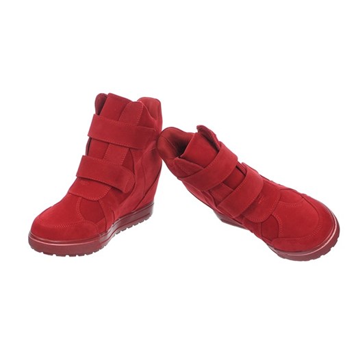 ZAMSZOWE SNEAKERSY BOTKI DAMSKIE  czerwony 39 Family Shoes
