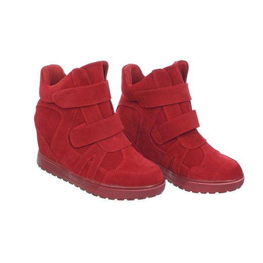 ZAMSZOWE SNEAKERSY BOTKI DAMSKIE czerwony  39 Family Shoes