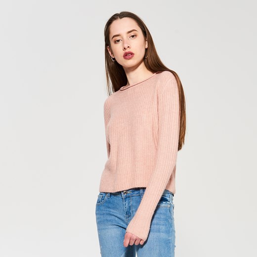 Sinsay - Krótki sweter - Różowy Sinsay bezowy S 