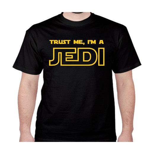 Koszulka Gwiezdne Wojny - Trust me I'm a Jedi (Męska) Fruit Of The Loom czarny S Koszulki Filmowe wyprzedaż 