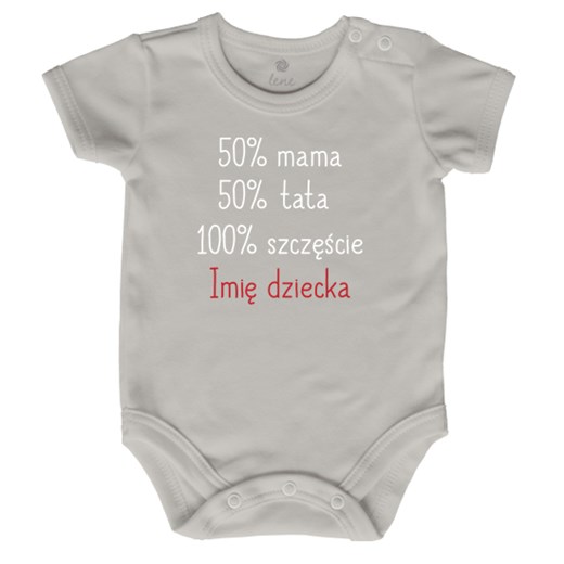 Body niemowlęce 50% MAMA 50% TATA + IMIĘ Lene  62 lene.pl