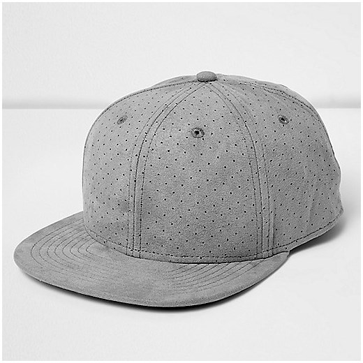 Grey perforated flat peak hat 