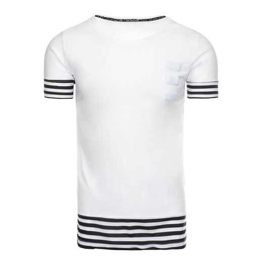 T-shirt męski z nadrukiem biały (rx1930) Dstreet  M 