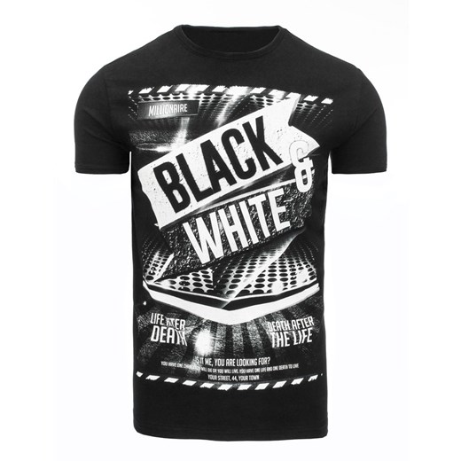 T-shirt męski z nadrukiem czarny (rx1870) Dstreet  XL 