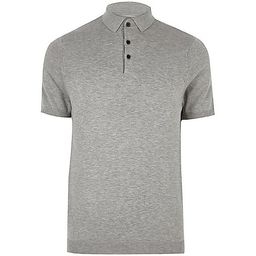 Grey slim fit polo shirt 