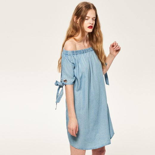 Reserved - Sukienka cold shoulder - Niebieski niebieski Reserved 34 