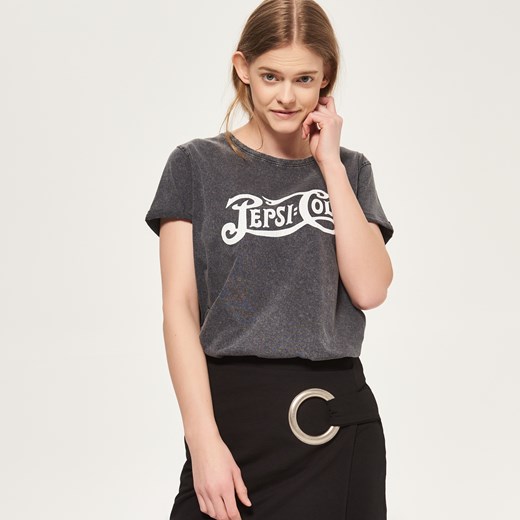 Reserved - T-shirt pepsi cola - Szary Reserved bezowy L