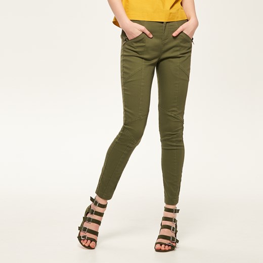 Reserved - Spodnie z zamkami - Zielony zielony Reserved 36 