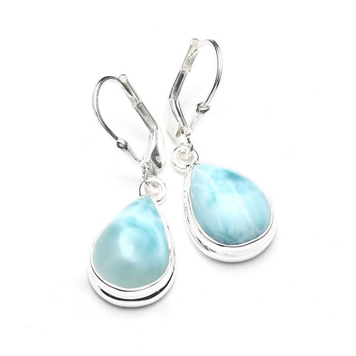 Kolczyki srebrne, 35mm, Larimar, 6g Kuźnia Srebra