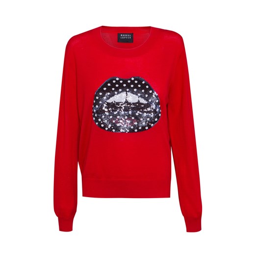 Sweter MARKUS LUPFER POLKA DOT LIPS JOEY Markus Lupfer czerwony  S'portofino