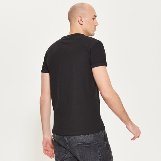 Reserved - Gładki t-shirt - Czarny Reserved czarny L 