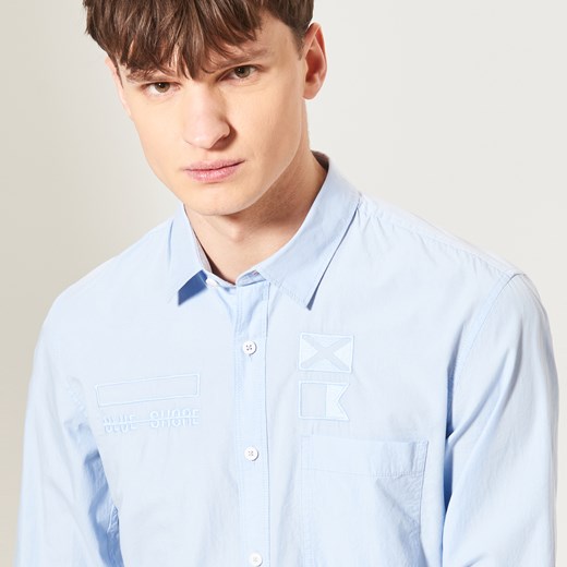 Reserved - Koszula z gładkiej bawełny - Niebieski  Reserved S 