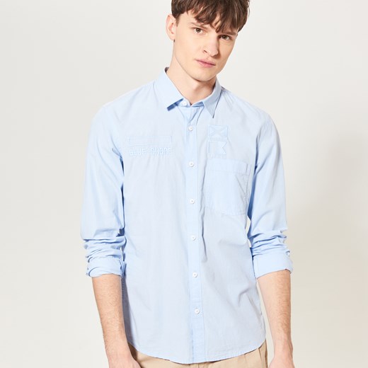 Reserved - Koszula z gładkiej bawełny - Niebieski  Reserved XL 