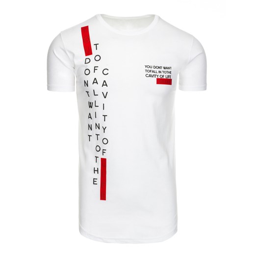 T-shirt męski z nadrukiem biały (rx1983)  Dstreet XXL 
