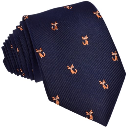 Krawat jedwabny w koty Republic Of Ties granatowy  