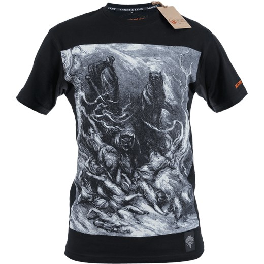Koszulka męska Leszy czarny XL MOOSE & LYNX
