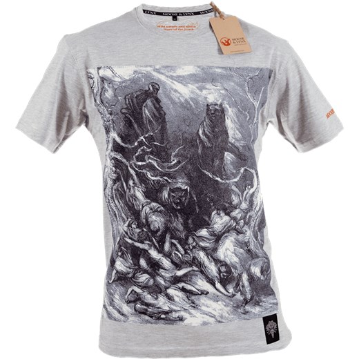 Koszulka męska Leszy szary XL MOOSE & LYNX