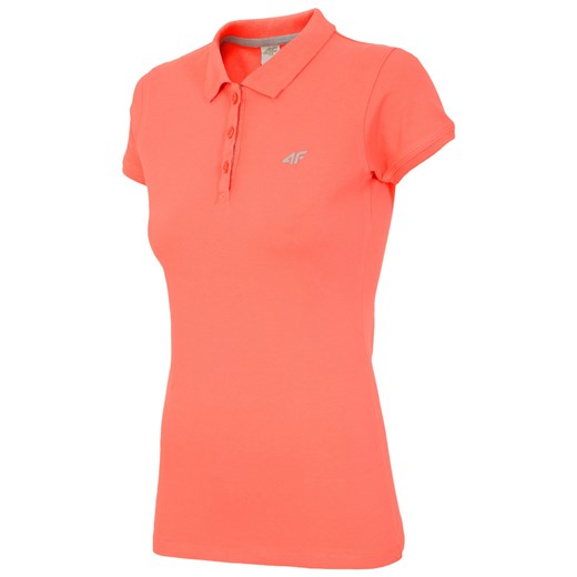 Koszulka polo damska TSD017 - neon koral 4F pomaranczowy  