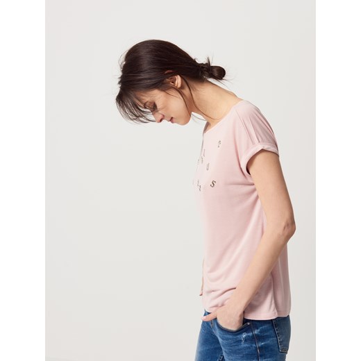 Mohito - Lekka koszulka z aplikacją - Różowy Mohito  XL 