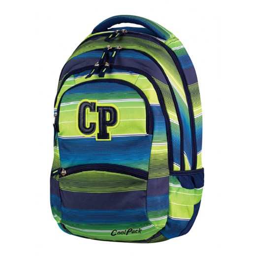 Plecak młodzieżowy CoolPack CP zielono-niebieski w paski - 5 przegród COLLEGE MULTI STRIPES 644 granatowy ePlecaki.pl
