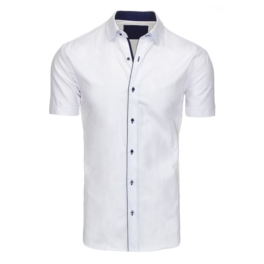 Koszula męska elegancka z krótkim rękawem biała (kx0747)  Dstreet XL 