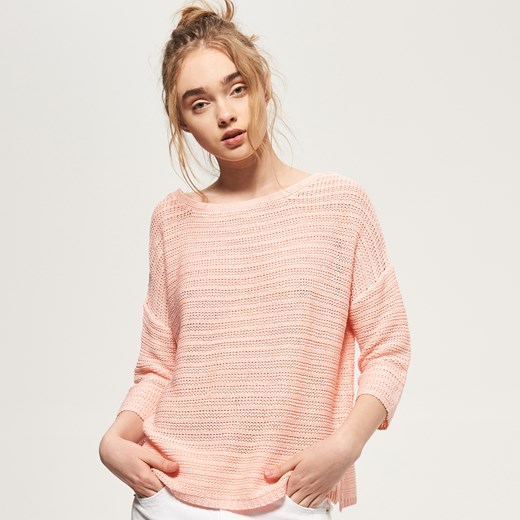 Reserved - Sweter z wiązaniem z tyłu - Różowy Reserved  L 