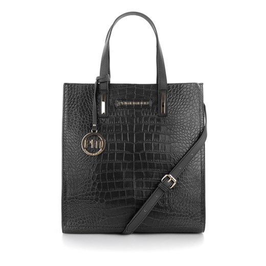 Ciemnoszara skórzana shopper bag PESCINA Primamoda szary