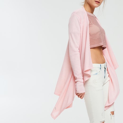 Cropp - Asymetryczny sweter - Różowy