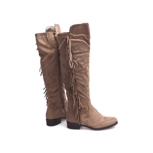 OCIEPLANE ZAMSZOWE KOZAKI BOHO B13H KHAKI gemre w Domodi Kozaki boho, lato 2020 w Domodi