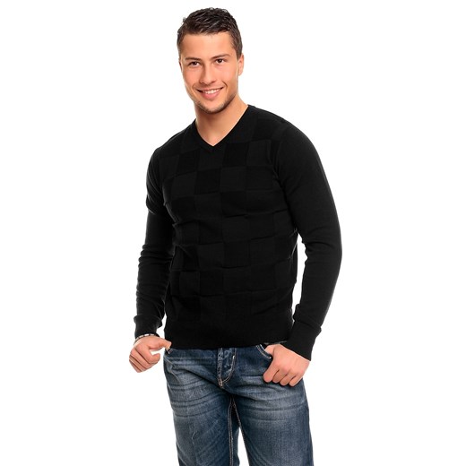 Klasyczny sweter męski 98-86 majesso-pl czarny elegancki