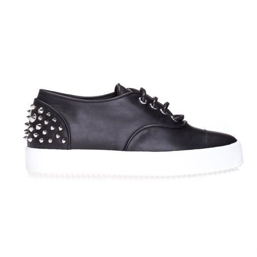 Czarne buty sportowe męskie skórzane z kolcami Giuseppe Zanotti 43 viadellaspiga.pl