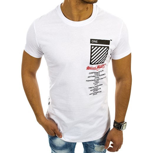 T-shirt męski z nadrukiem biały (rx2092)  Dstreet XXL 