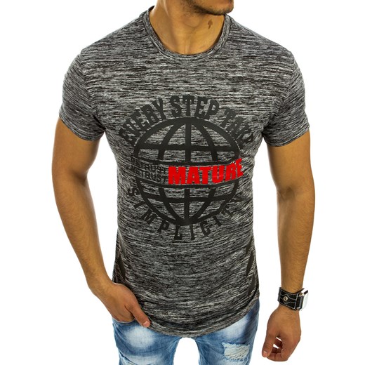 T-shirt męski z nadrukiem antracytowy (rx2085)  Dstreet XXL 