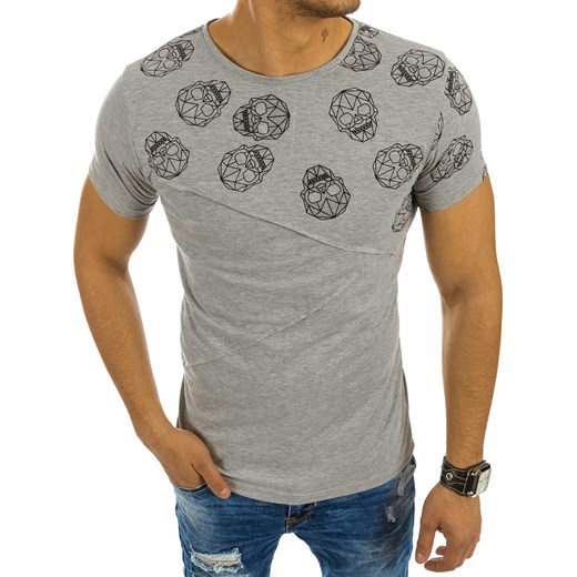 T-shirt męski z nadrukiem szary (rx2163) Dstreet  XL 