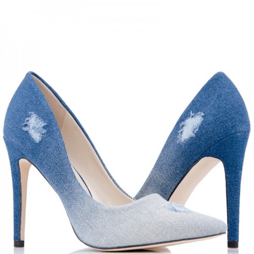 JEANSOWE SZPILKI Blue OMBRE - Modne Przetarcia Wilady 37