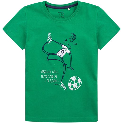T-shirt dla chłopca 9-13 lat Endo zielony 140 endo.pl