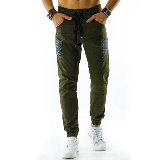Spodnie męskie joggery zielone (ux0853) czarny Dstreet S 